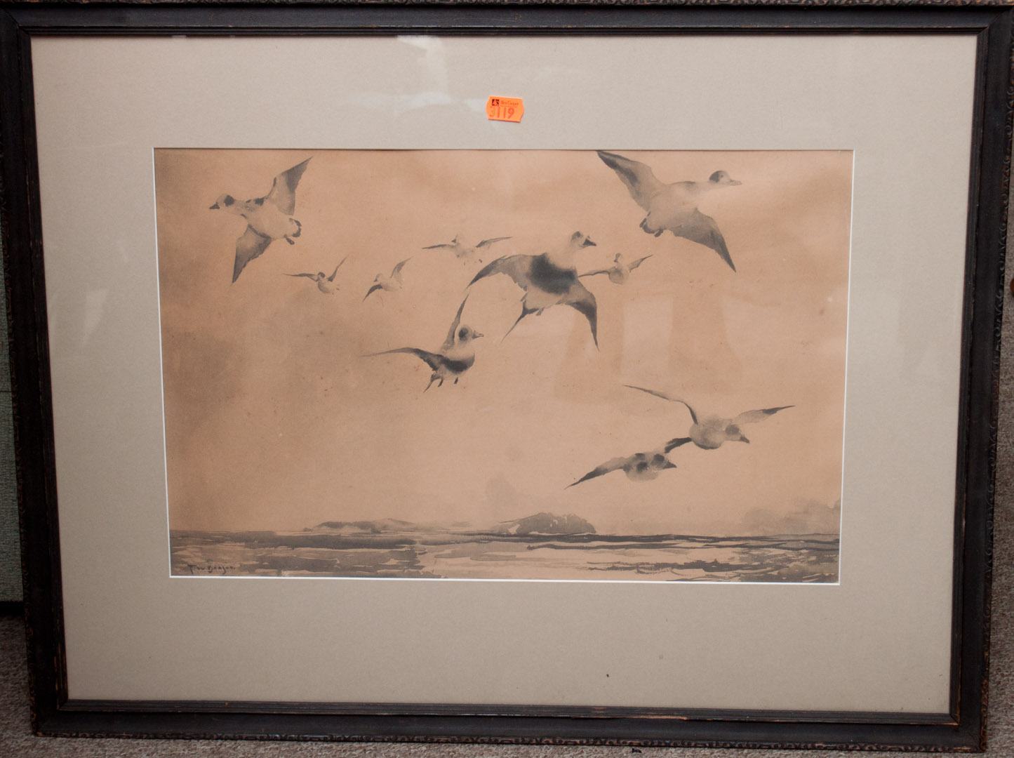 Appraisal: Framed Frank Benson repro duck print