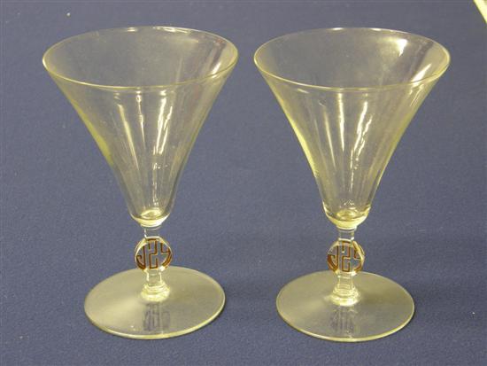 Appraisal: Pair of Lalique drinking glasses on moulded stems the flat