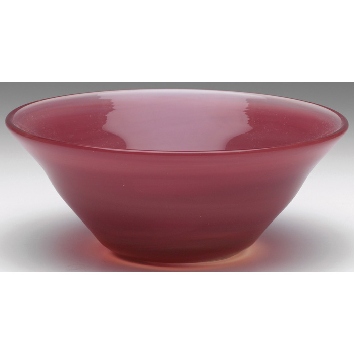 Appraisal: Labino bowl marbleized pink glass signed dated - w x