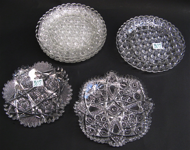 Appraisal: SIX AMERICAN CUT CRYSTAL PLATES including a set of four