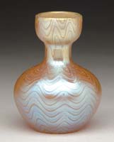 Appraisal: LOETZ ART GLASS VASE Squat Loetz vase with all over