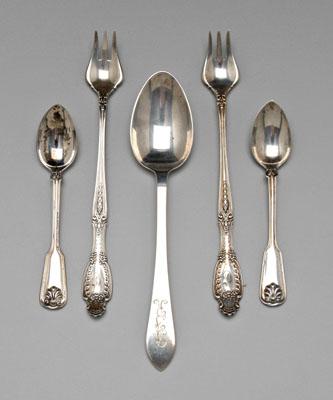 Appraisal: Tiffany sterling silver flatware eleven Richelieu cocktail forks monograms -