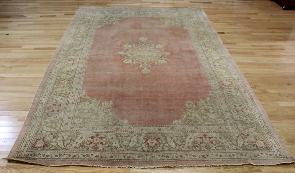 Appraisal: Antique And Finely Hand Woven Oushak Carpet From am Upper