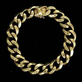 Appraisal: Impressive Curb Link Bracelet in k Yellow Gold Heavy k