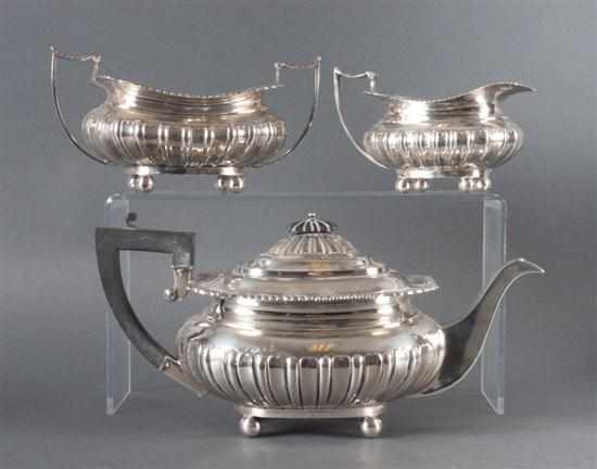 Appraisal: English sterling silver three-piece coffee service James Deakin Sons Sheffield