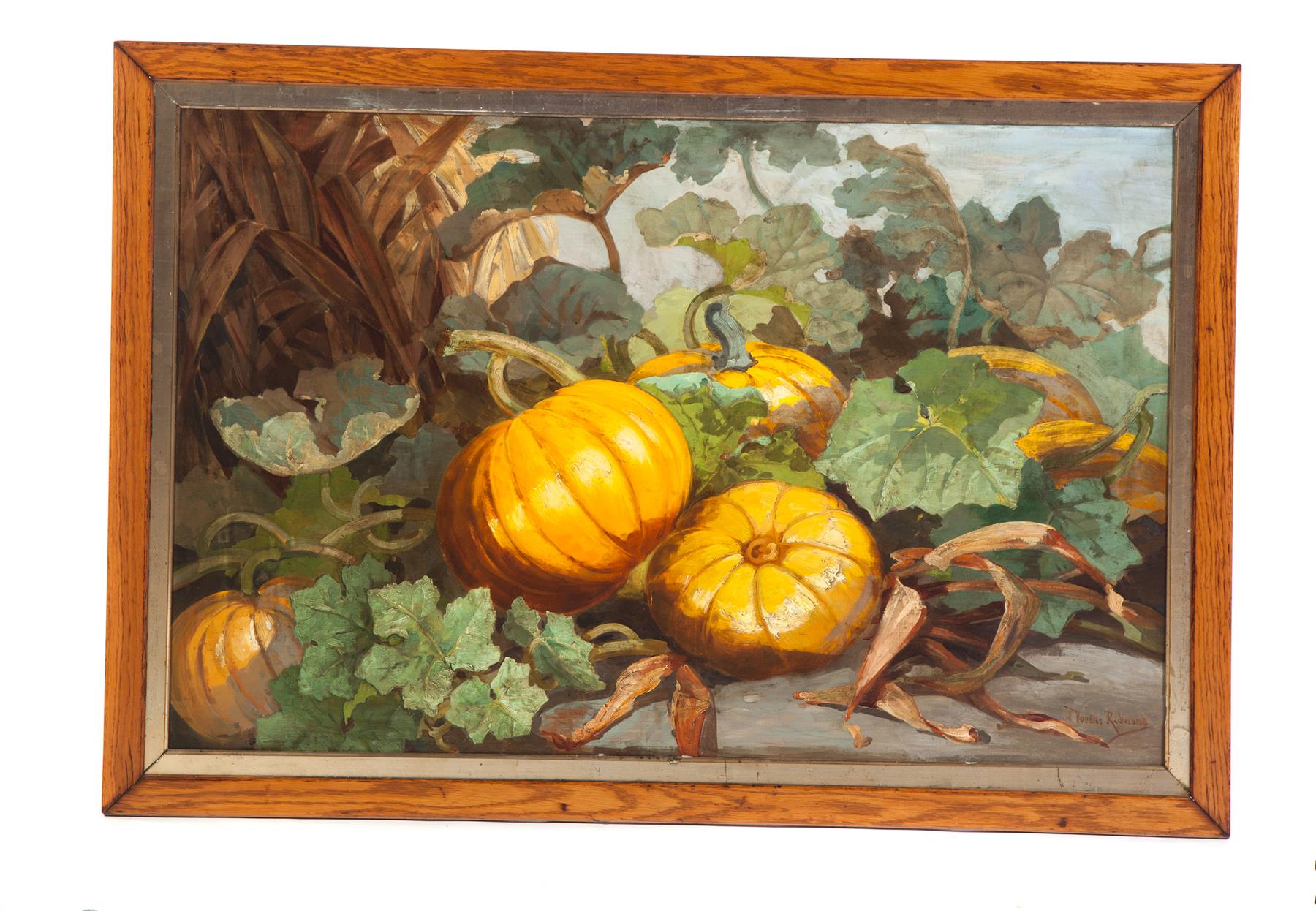 Appraisal: PUMPKIN PATCH BY FRIEDA VOELTER REDMOND NEW YORK B Oil