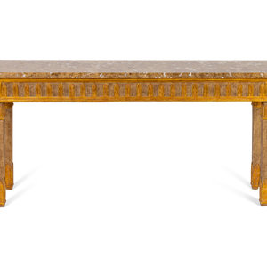 Appraisal: An Italian Directoire Style Parcel-Gilt Console Table TH CENTURY Height