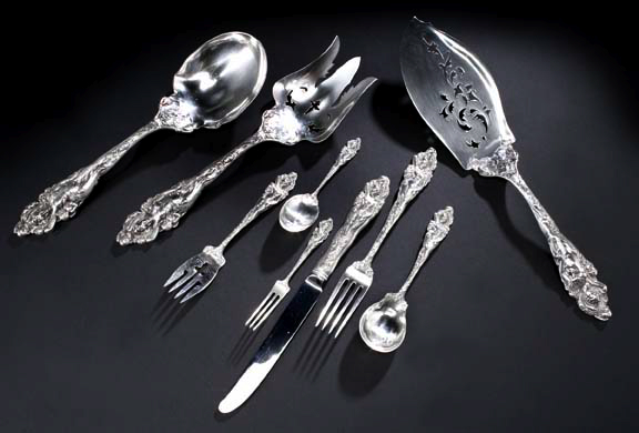 Appraisal: Thirty-Seven Pieces of Reed Barton Love Disarmed Sterling Silver Flatware