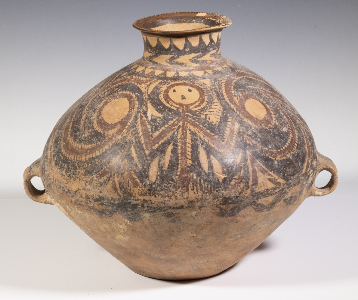 Appraisal: CHINESE NEOLITHIC PERIOD LARGE PAINTED POT Yangshao Culture Banshan Type