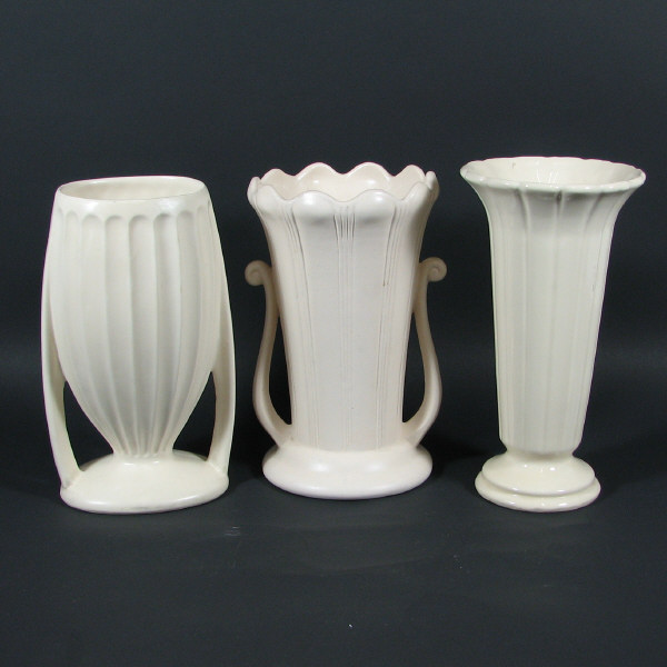 Appraisal: Hull Florist's Ware - Vases Lot of three Florist's Ware