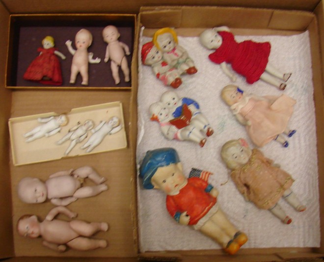 Appraisal: Lot of dolls Babies painted bisque parian type immobiles Patsy