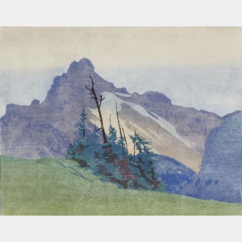 Appraisal: WALTER JOSEPH PHILLIPS R C A THE MOUNTAIN woodcut printed