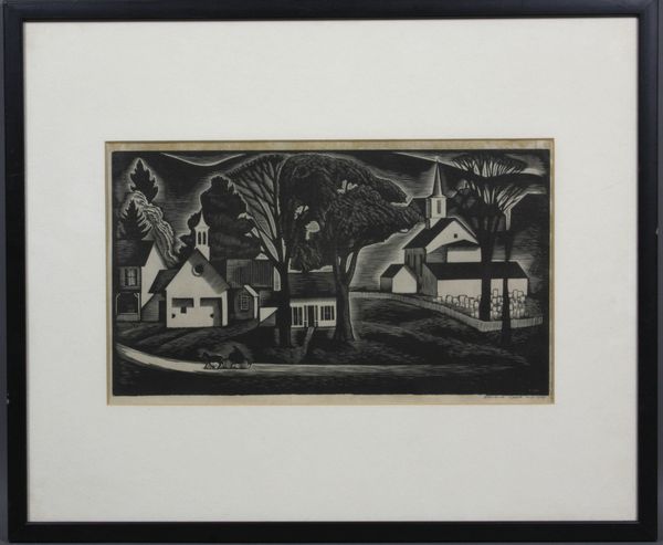 Appraisal: Howard Cook New England town print signed in pencil and