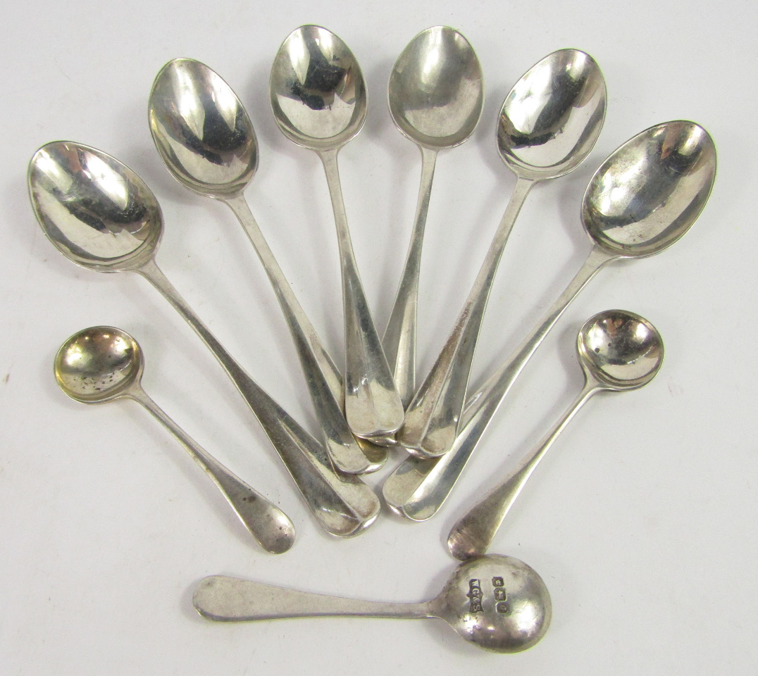 Appraisal: A set of six Edward VIII silver rattail teaspoons Birmingham