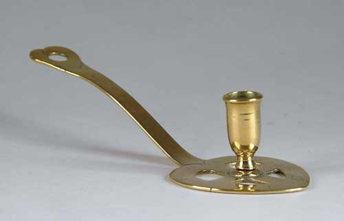 Appraisal: FINE CONTINENTAL BRASS HEART SHAPED CHAMBERSTICK Candle cup with heart