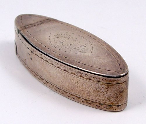 Appraisal: CA JAMES KEATING GEORGIAN STERLING SNUFFBOX Hallmarked Dublin with makers