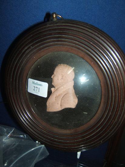 Appraisal: A profile wax portrait medallion of The Reverend William Priestley