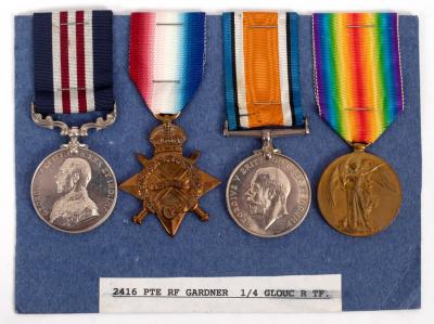 Appraisal: A WWI M M group to Private R F Gardner