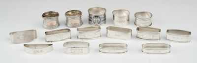 Appraisal: A Lot of Twelve Sterling German Silver Silver Napkin Holders