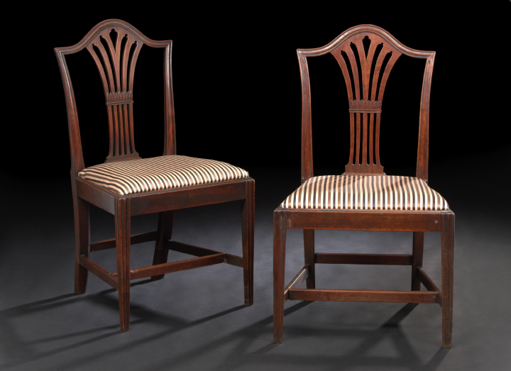 Appraisal: Pair of George III Mahogany Sidechairs ca each with a