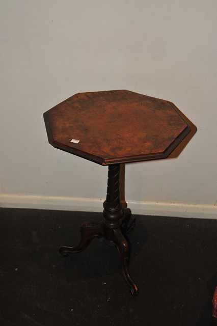 Appraisal: A LATE TH CENTURY OCTAGONAL WINE TABLE WIHT WALNUT TOP