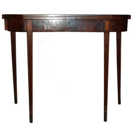 Appraisal: Federal Style Inlaid Mahogany Fold-Over Games Table Estimate -