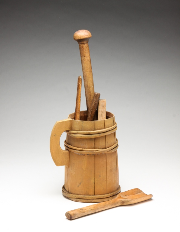 Appraisal: SIX PIECES OF KITCHEN WOODENWARE American and European th century