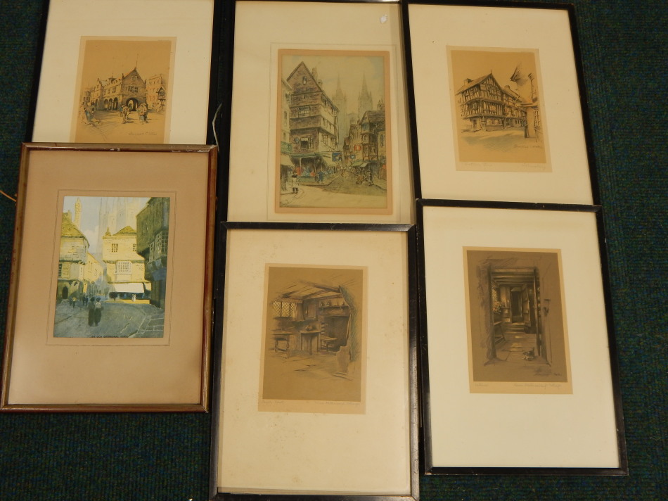 Appraisal: Various signed prints to include Ann Hathway's Cottage after Marjorie