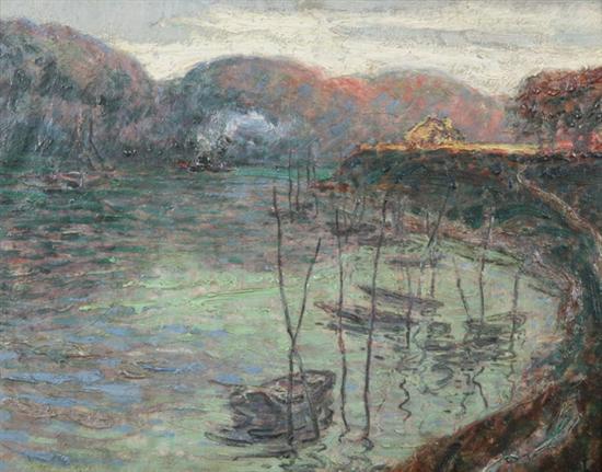 Appraisal: LOUIS CLAUDE PAVIOT French - ALONG THE SEINE signed and