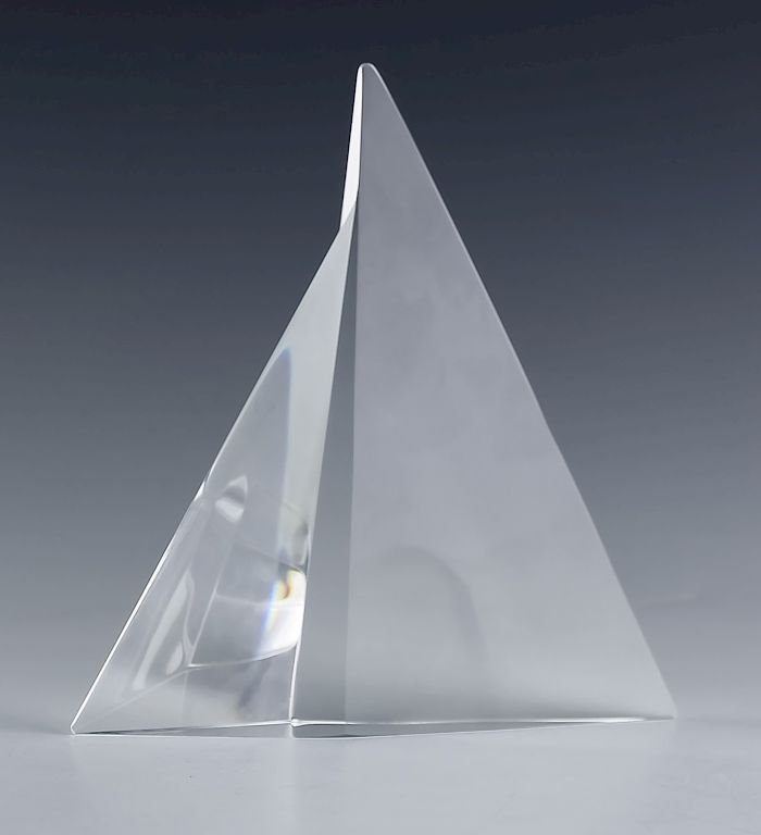 Appraisal: Steuben American Art Glass Modernist Sailboat Steuben modernist crystal sailboat