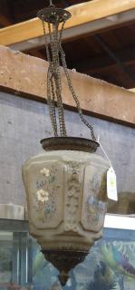 Appraisal: Victorian style frosted glass light fixture Victorian style frosted glass