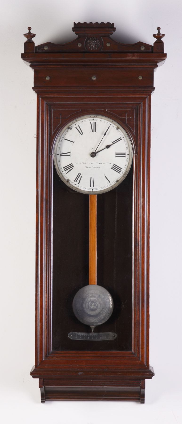 Appraisal: Self Winding Clock Co NY Wall Regulator Walnut case with