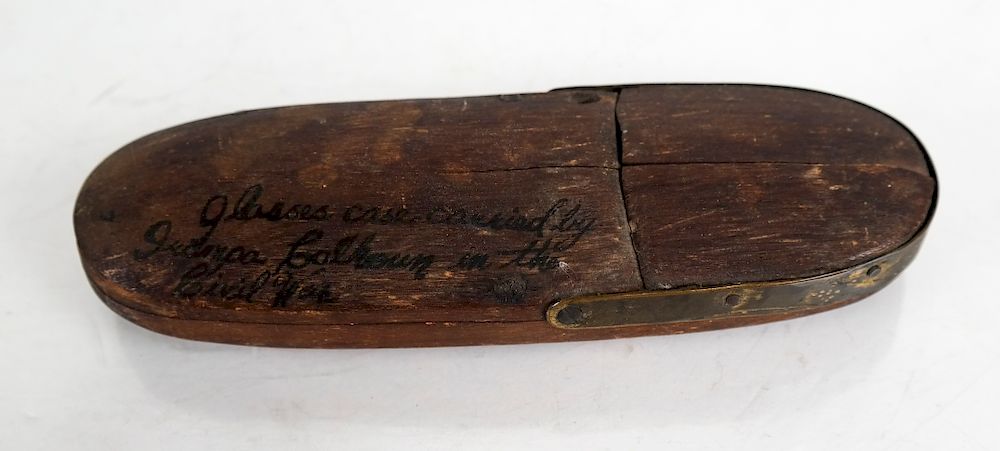 Appraisal: Signed Civil War Eye Glass Case Carried by Homer Calhoun