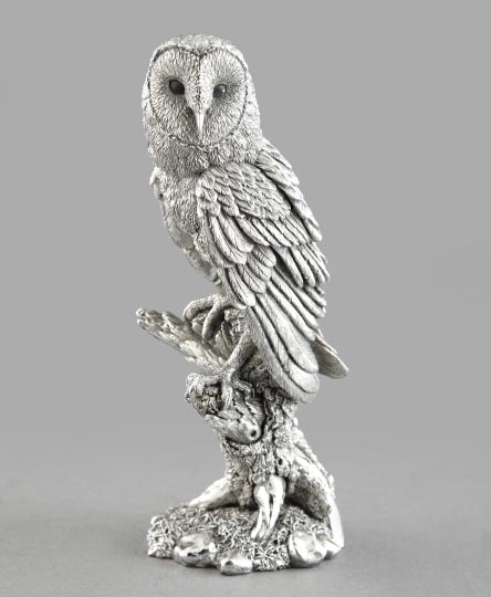 Appraisal: Langford Sterling Silver-Clad Figure of an Owl dated the bird