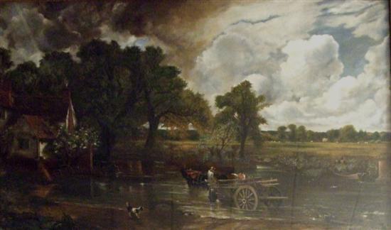 Appraisal: Reproduction of Constable's Hay-wain Full size reproduction painted in situ