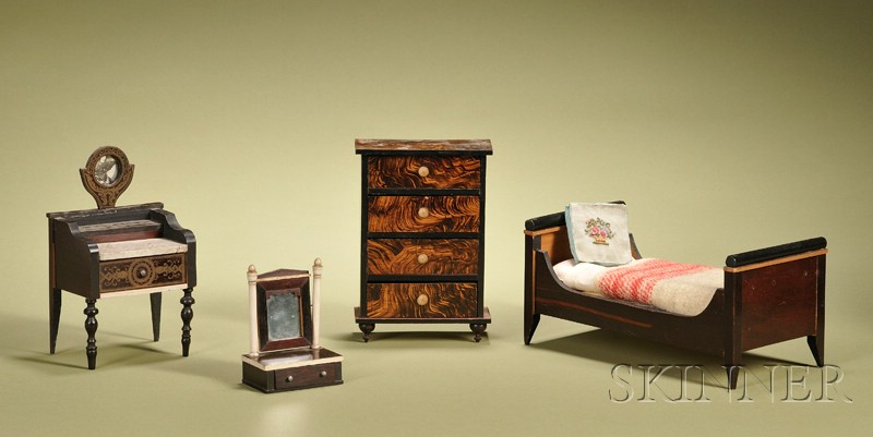 Appraisal: Four Pieces of Early Waltershausen Bedroom Furniture Germany early to