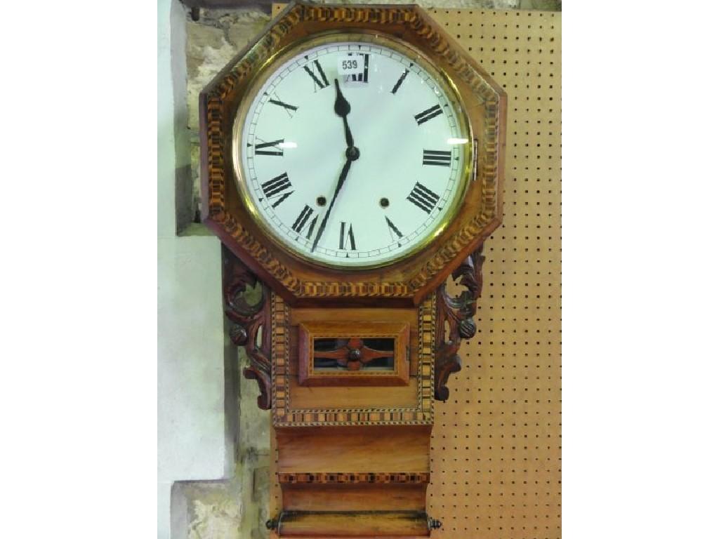 Appraisal: A late th century walnut and straw marquetry drop dial