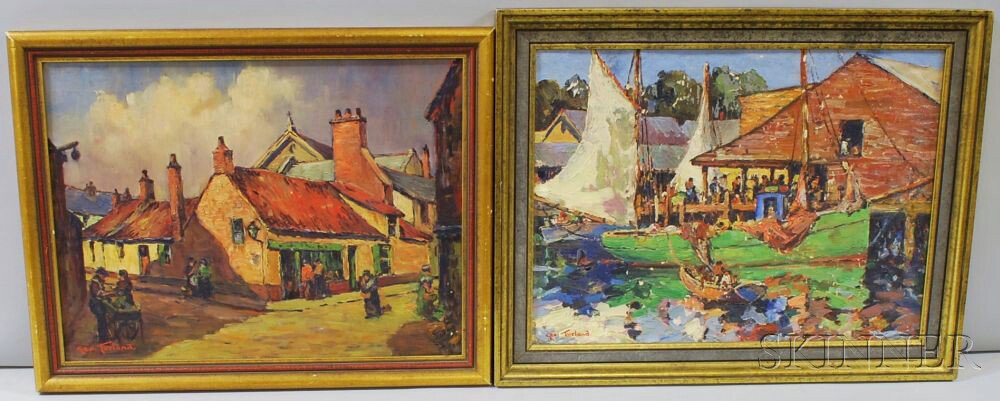 Appraisal: George Turland Goosey American - Two Works Dockside Picnic and