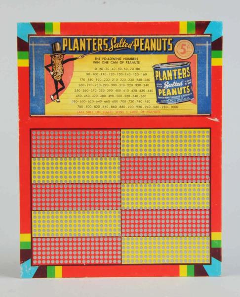 Appraisal: Planter's Peanuts Punch Board This punch board depicts a Planter's