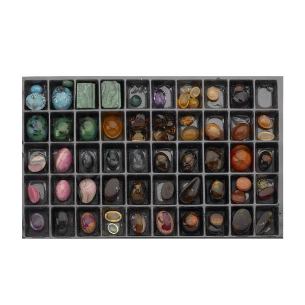 Appraisal: GEMSTONE COLLECTION At least faceted cabochon cut or tablet gems