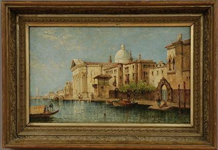 Appraisal: William Meadows British th C Venetian Canal Scene Oil on