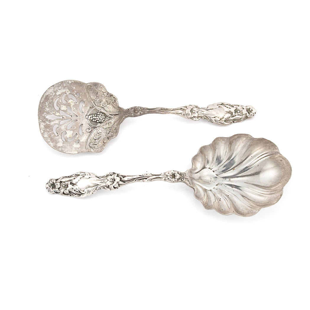 Appraisal: Two Art Nouveau Style Silver Serving Pieces Total ounces