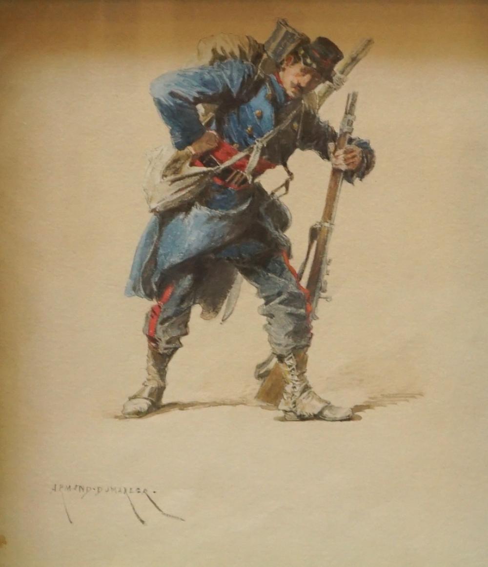 Appraisal: EDOUARD CHARLES ARMAND-DUMARESQ FRENCH - PORTRAIT OF SENTRY WATERCOLOR ON