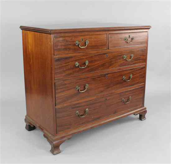 Appraisal: A George III mahogany chest of two short and three