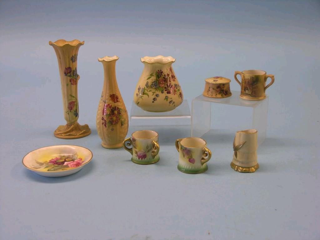 Appraisal: Nine items of Royal Worcester including a posy vase in