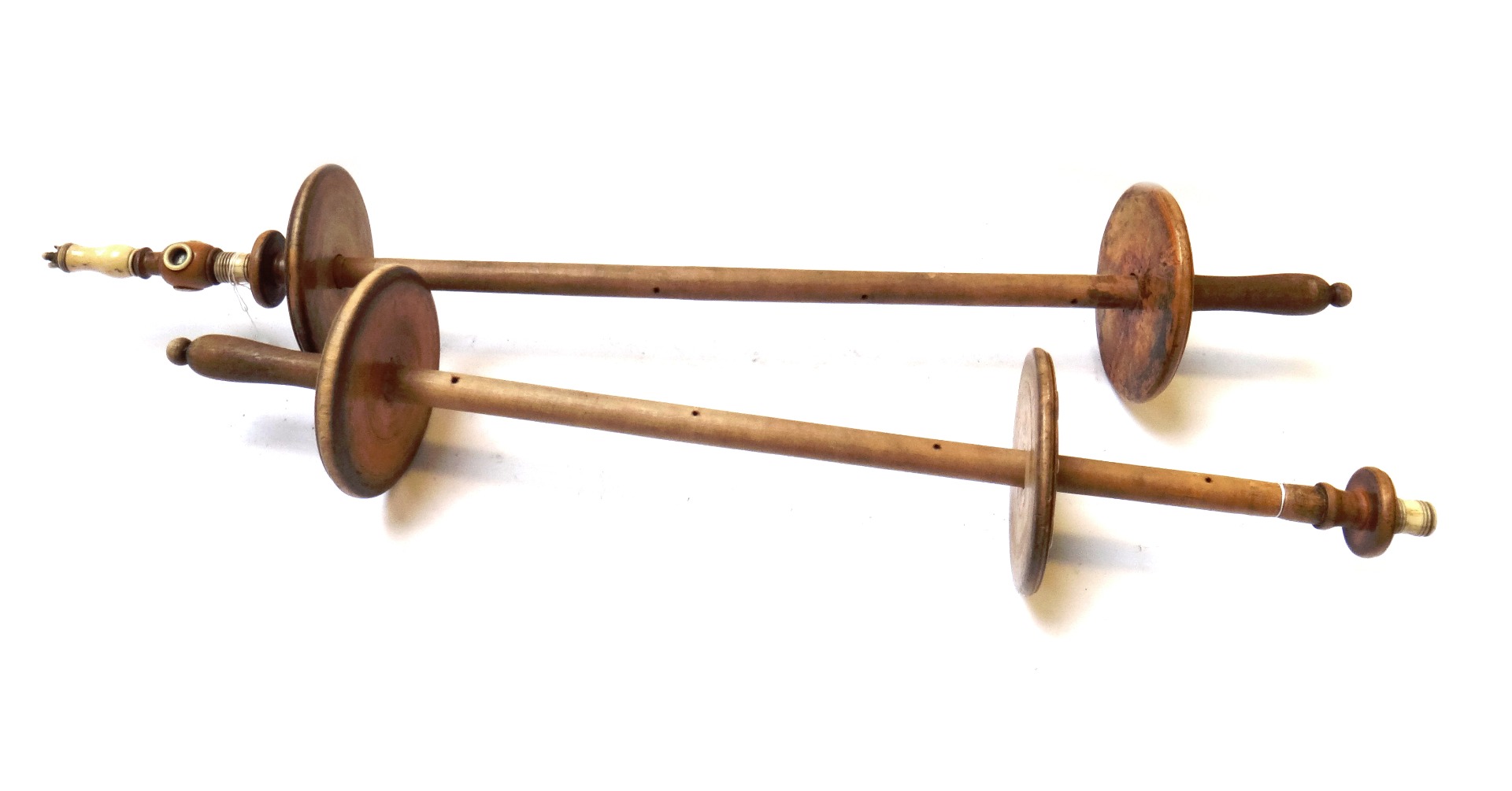 Appraisal: A pair of Judaic wood and ivory mounted scroll holders