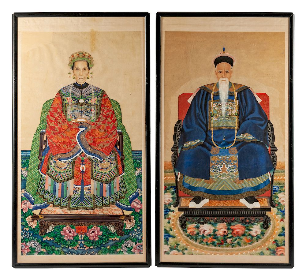 Appraisal: A Pair of Chinese Portraits of an Emperor and Empress