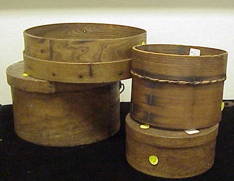 Appraisal: Two wooden sieves one with horse hair possibly Shaker a