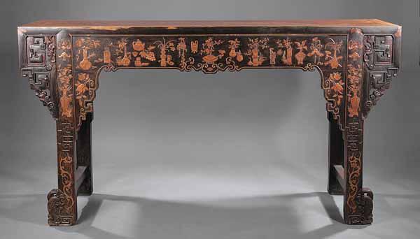 Appraisal: An Antique Chinese Carved Hardwood Altar Table th c the