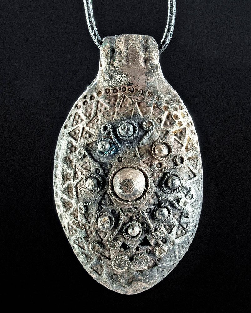 Appraisal: th C Viking Norse Silver Pendant Lovely Detailing Northern Europe